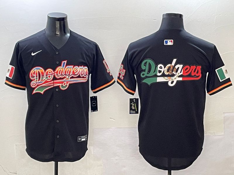 Men Los Angeles Dodgers Blank Black rainbow Nike 2025 MLB Jersey style 8->los angeles dodgers->MLB Jersey